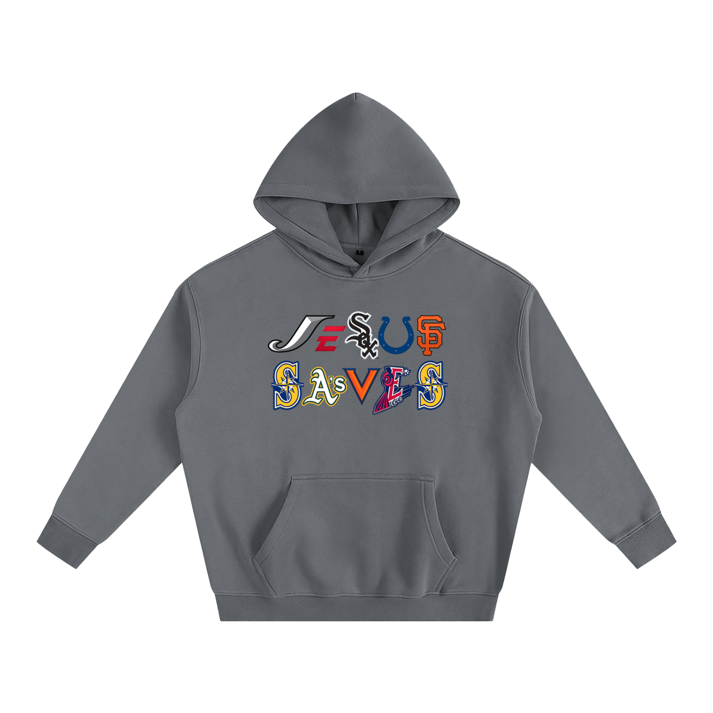 Vintage/Y2K Religious Jesus Saves Logos Oversized Hoodie