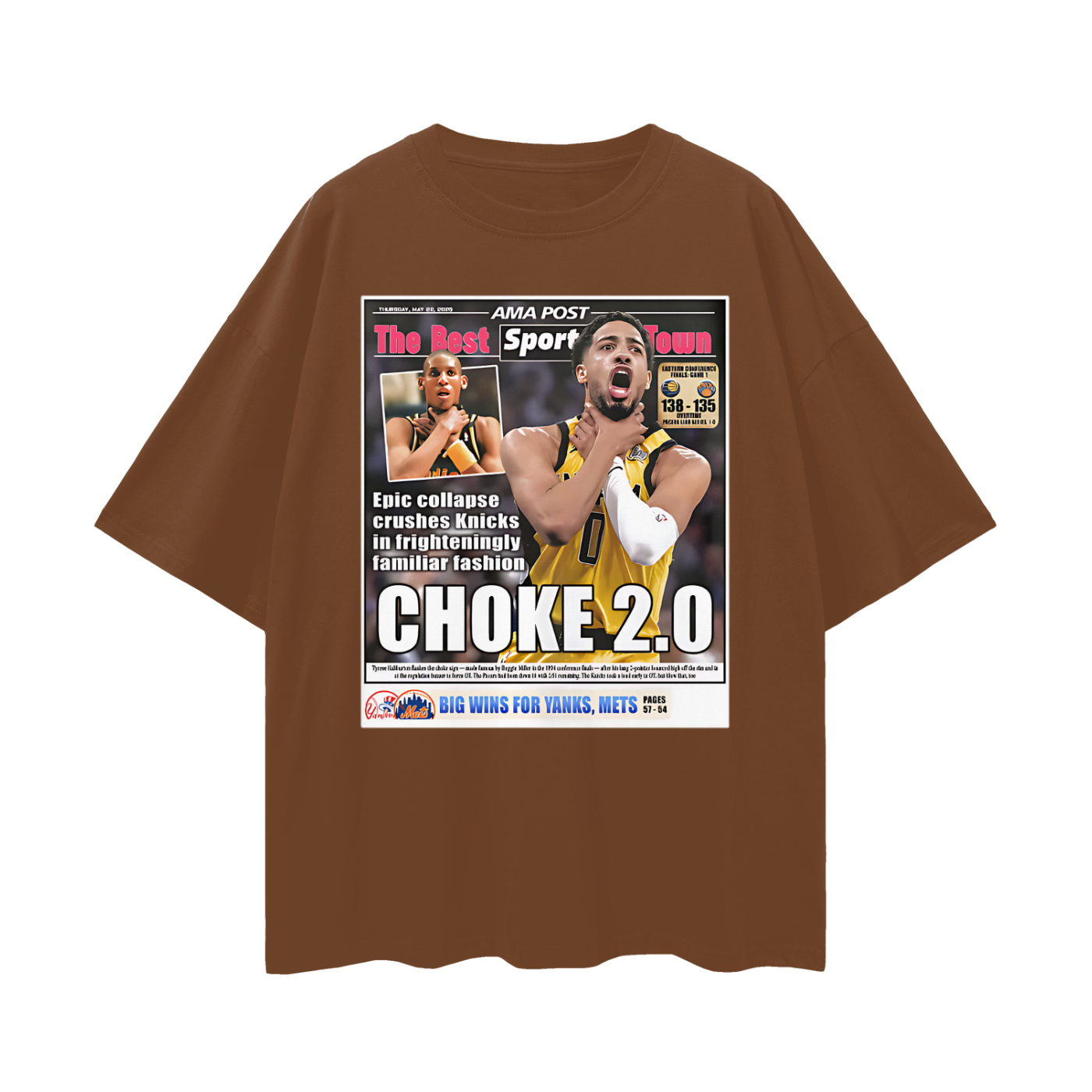 Tyrese Haliburton News Paper 90s Y2K Vintage Like Graphic Oversized T Shirt