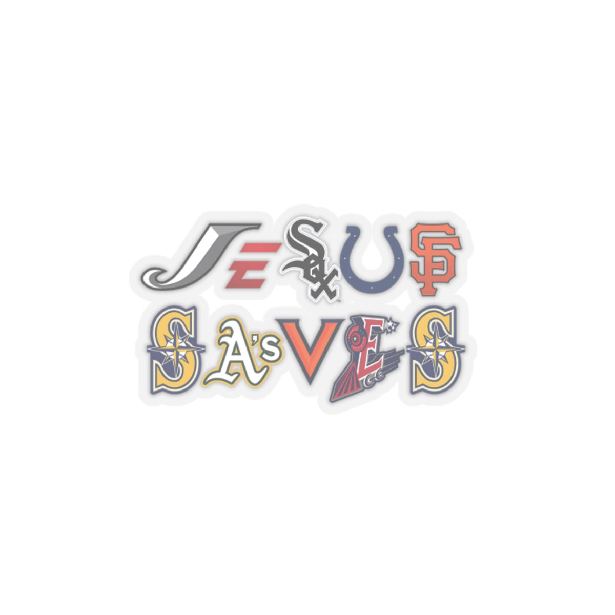Religious Jesus Saves Sport Logos Sticker