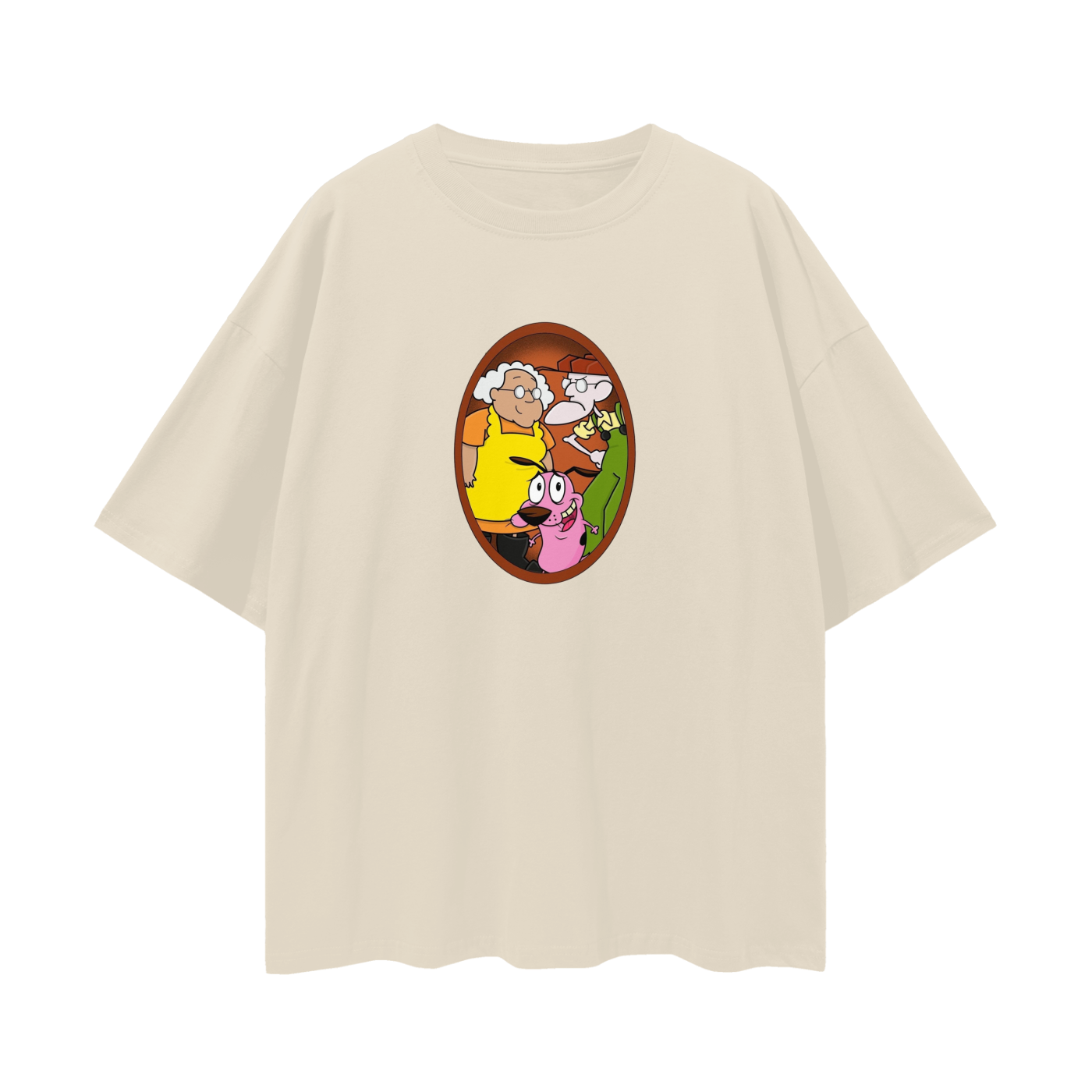 Vintage Like Courage The Cowardly Dog Graphic Oversized T Shirt