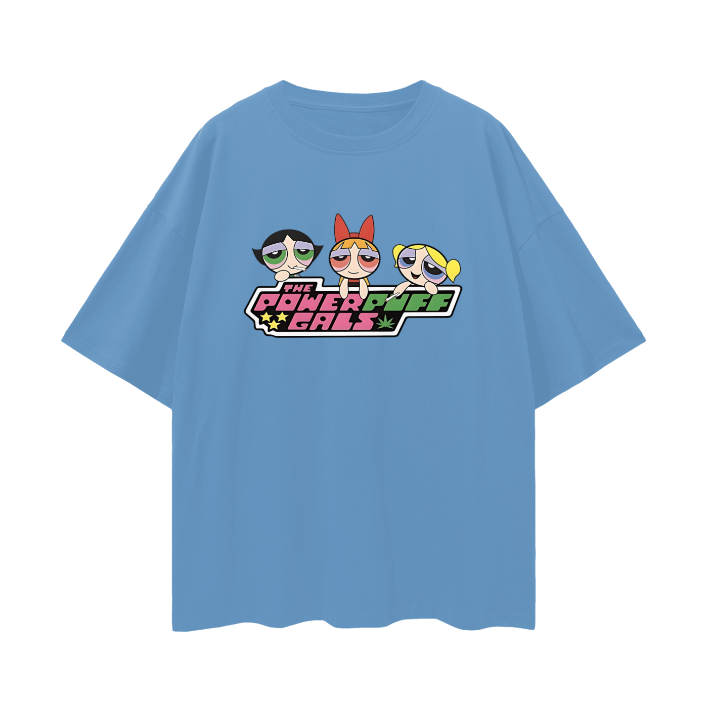 Funny Powe Puff Girls Parody Y2K Vintage Like Graphic Oversized T Shirt