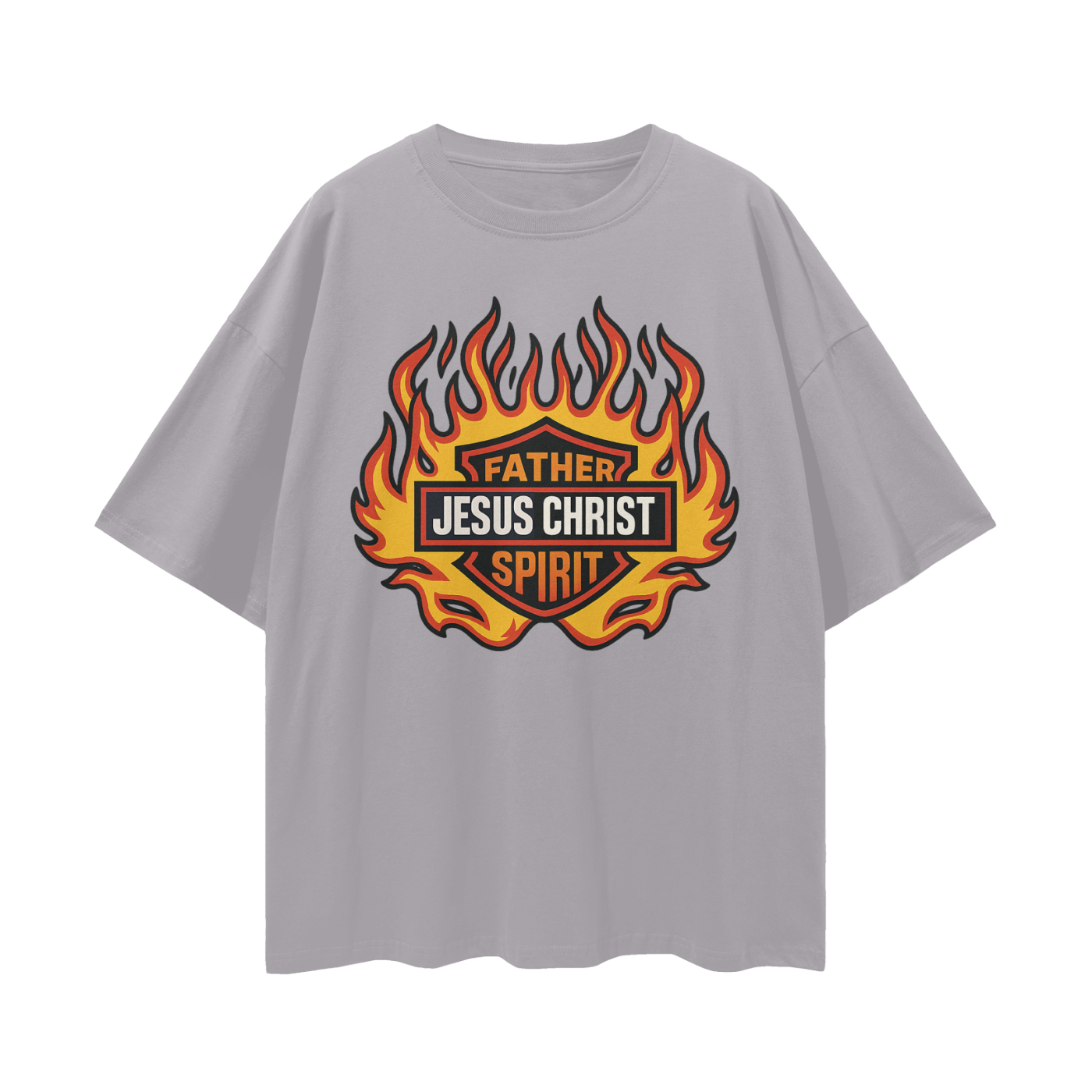 Religious Jesus Harley Davidson Y2K Vintage Like Graphic Oversized T Shirt