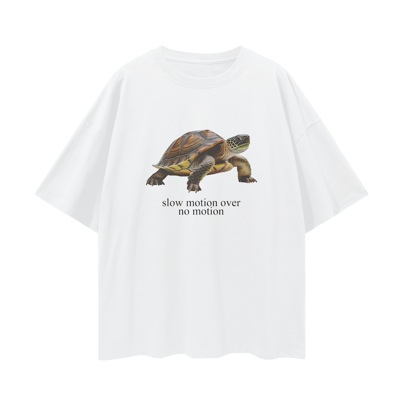 Funny Slow Motion Over No Motion Turtle Vintage Like Graphic Oversized T Shirt