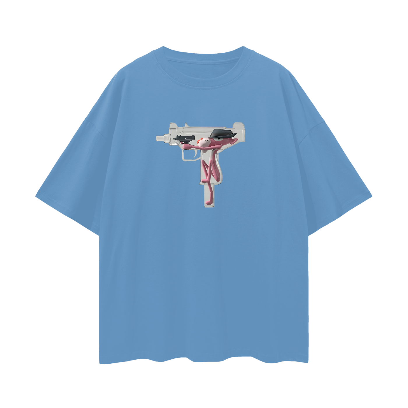 Vintage Like Pink Panther Uzi Oversized T Shirt