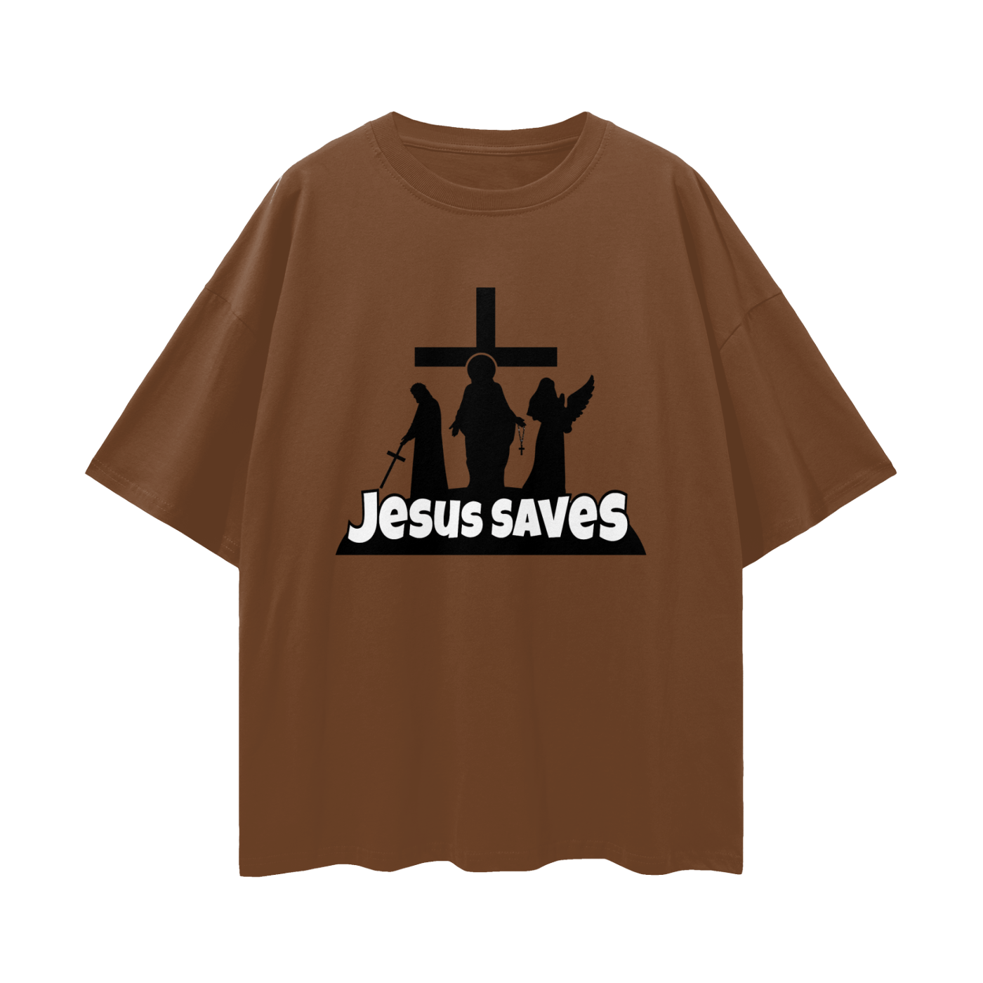 Religious Jesus Saves Fortnite Like Graphic Oversized T Shirt