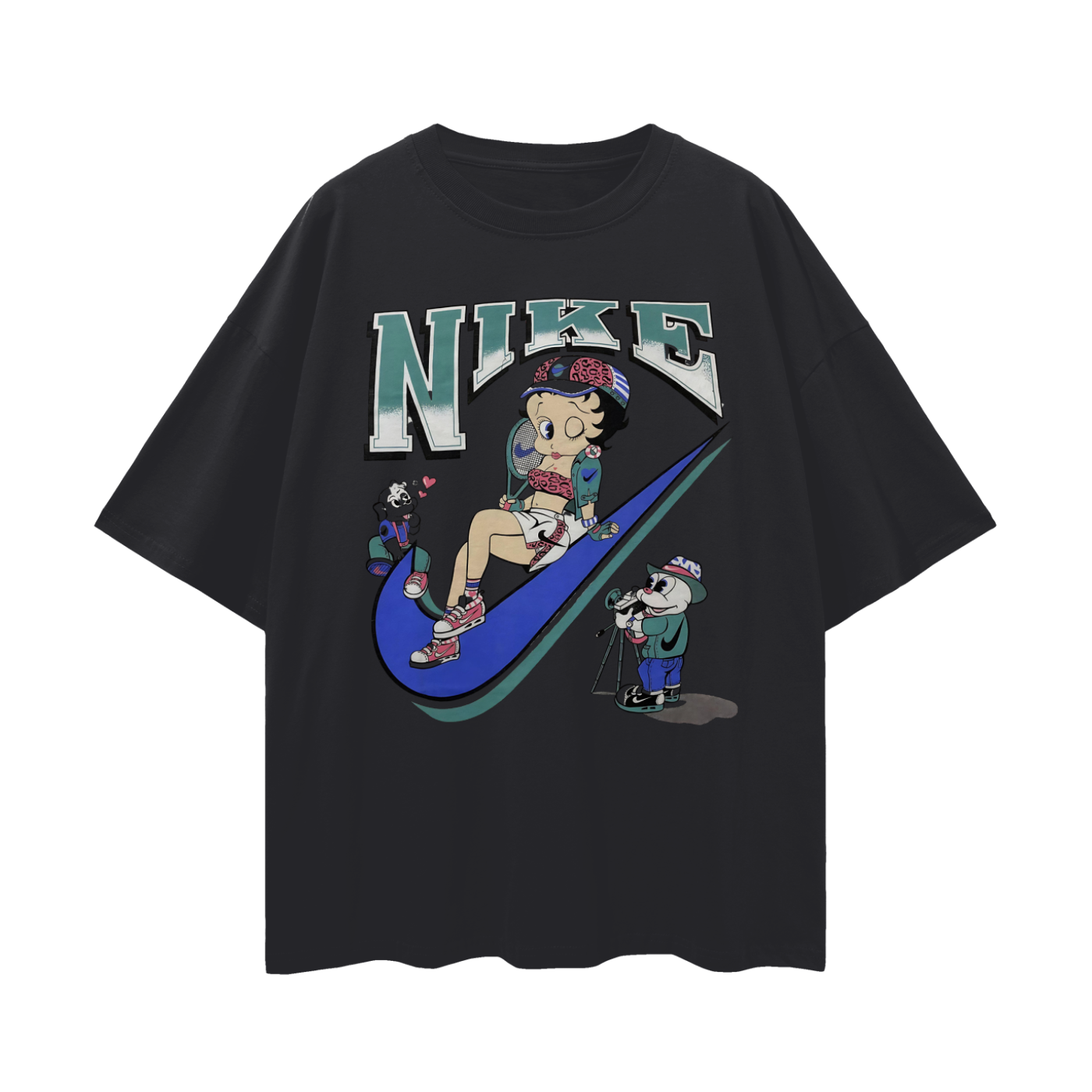 Vintage Like Betty Boop Swoosh Oversized T Shirt