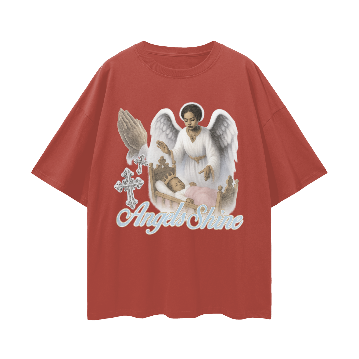 Religious Vintage/Y2K Angels Shine Oversized T Shirt