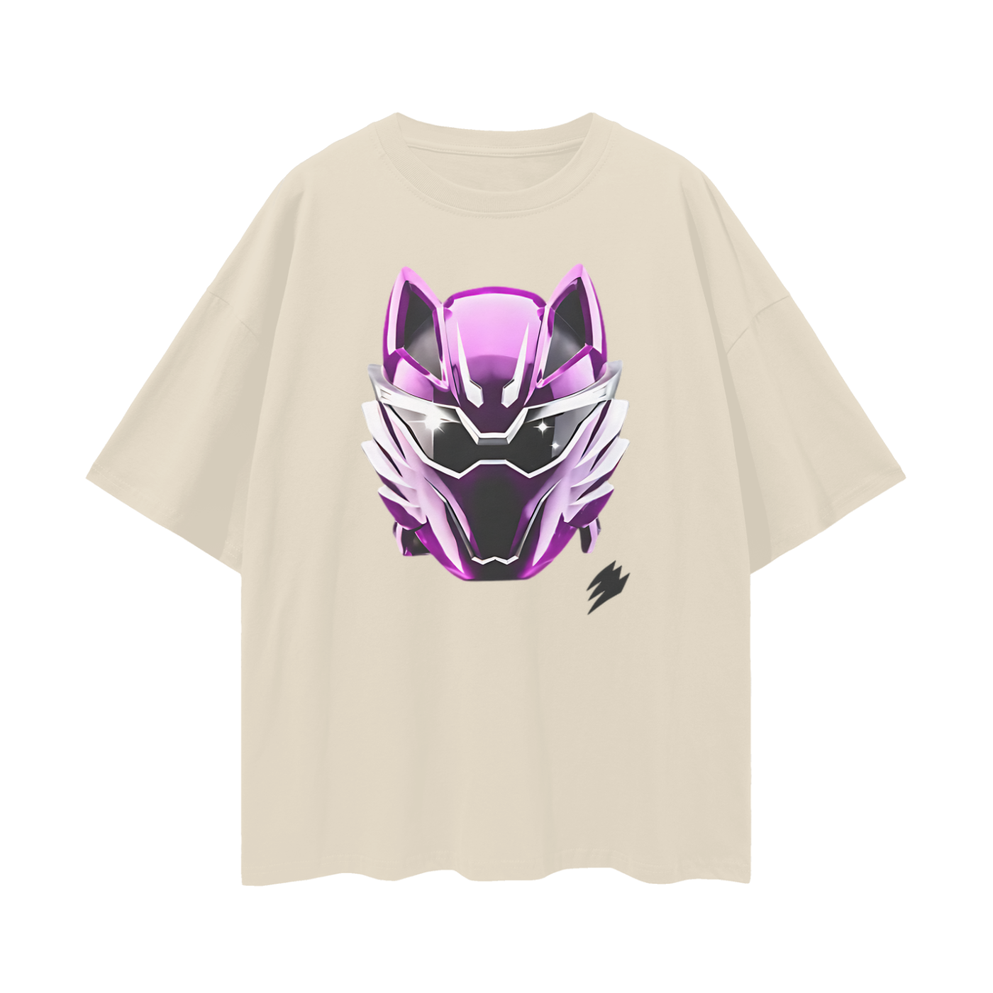 Vintage Like Jungle Fury Purple Power Rangers Mask Oversized T Shirt