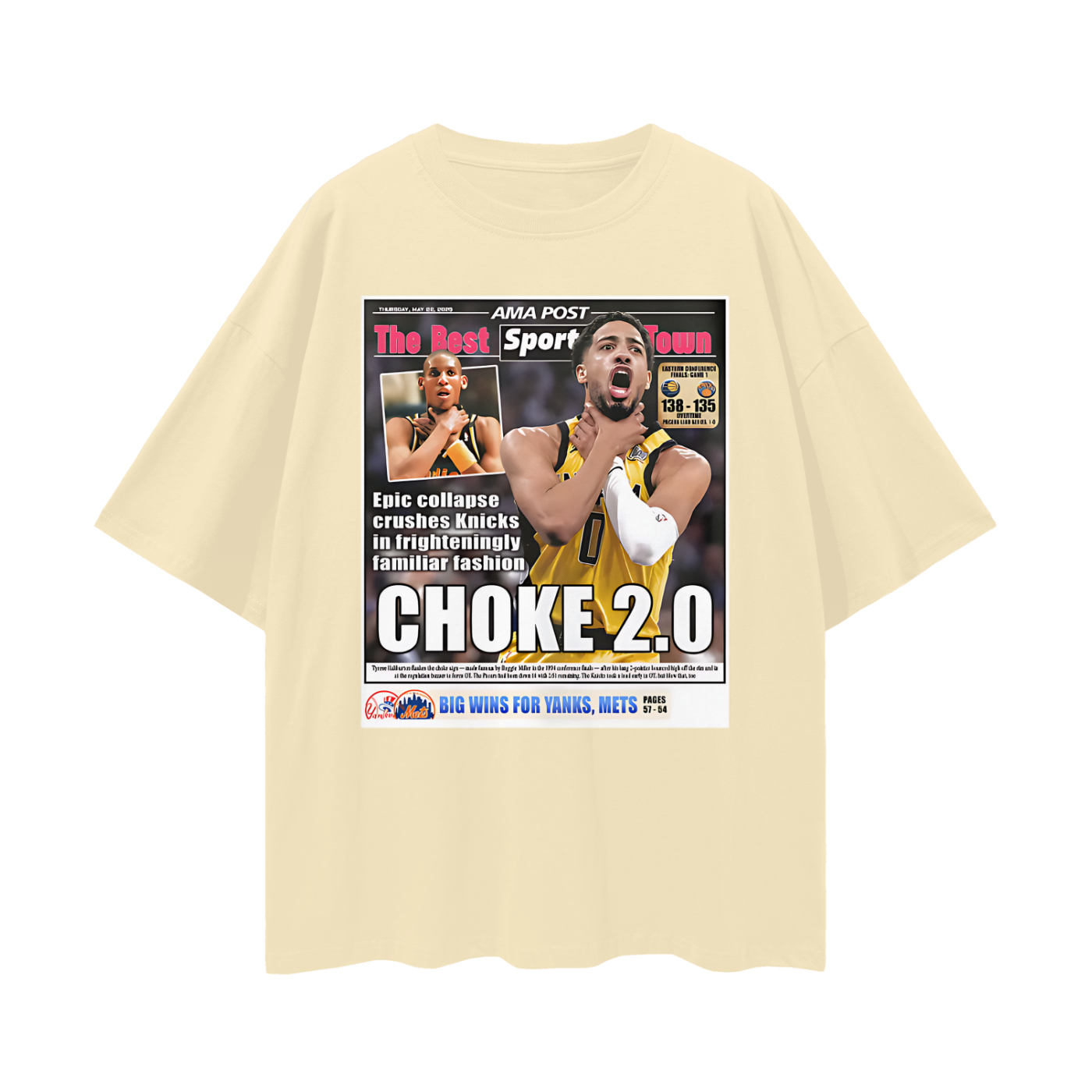 Tyrese Haliburton News Paper 90s Y2K Vintage Like Graphic Oversized T Shirt