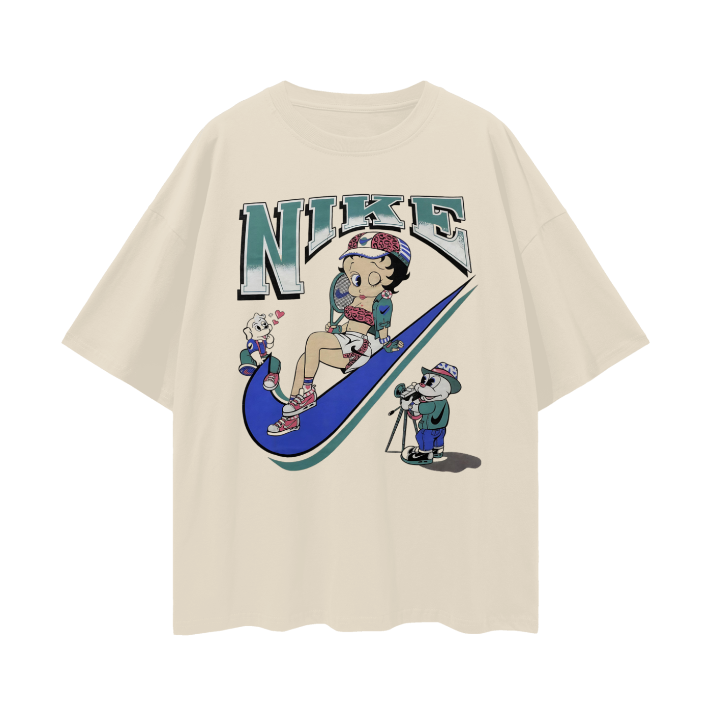 Vintage Like Betty Boop Swoosh Oversized T Shirt