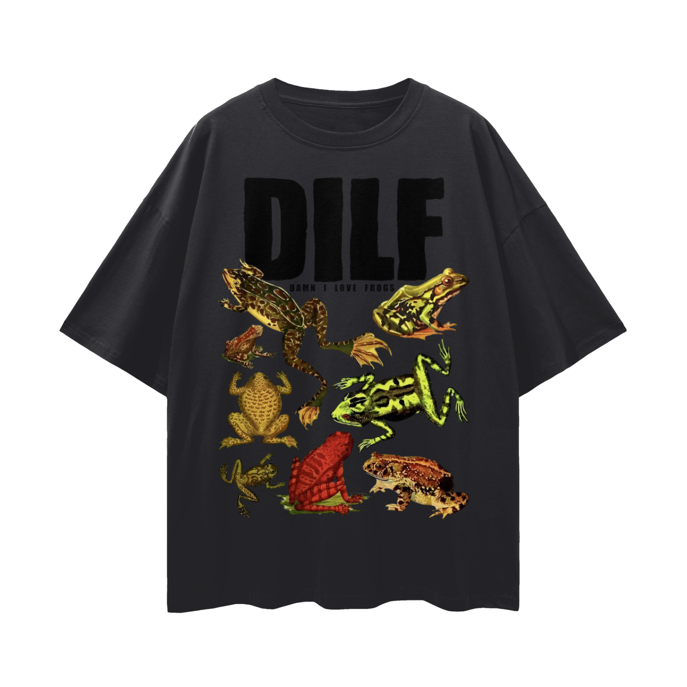 Vintage/Y2K Funny DILF Damn I Love Frogs Oversized T Shirt