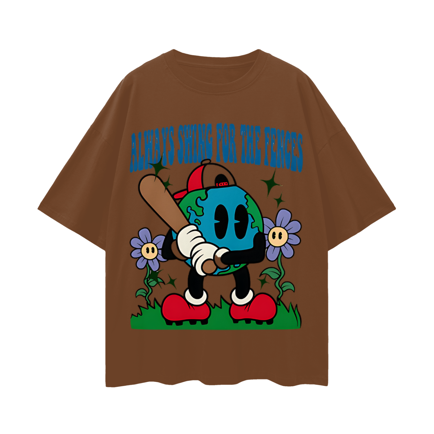 Swing For The Fences Baseball Graphic Oversized T Shirt