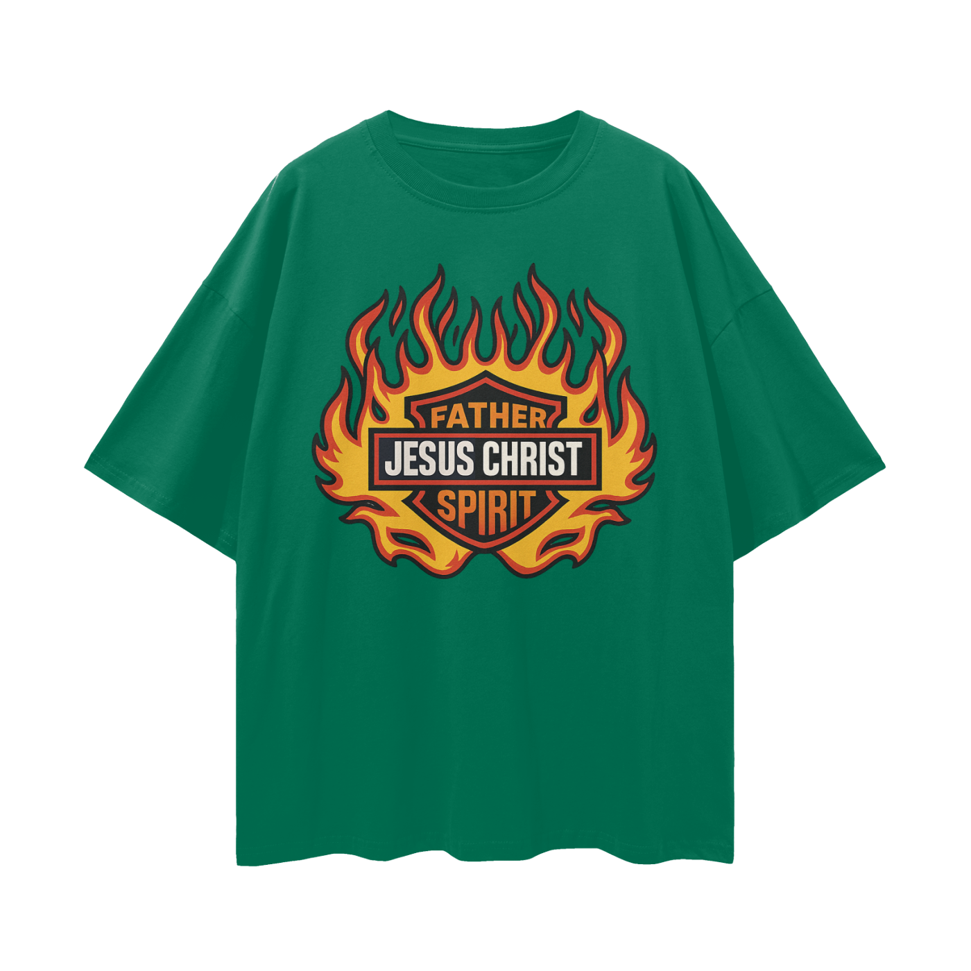 Religious Jesus Harley Davidson Y2K Vintage Like Graphic Oversized T Shirt