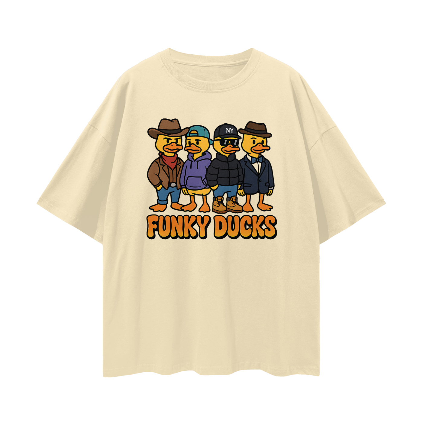 Vintage/Y2K Funny Funky Ducks Graphic Oversized T Shirt