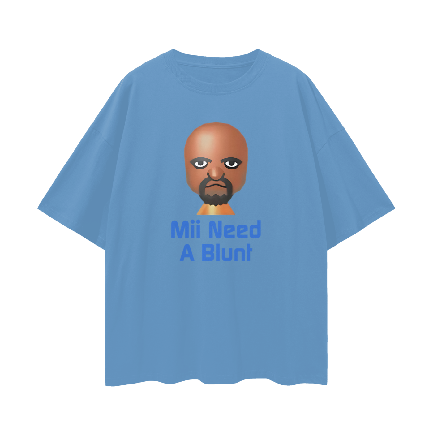 Funny Wii Mii Need A Blunt Character Meme Graphic Oversized T Shirt