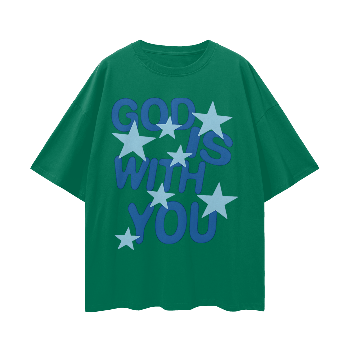 Religious God Is With You Graphic Oversized T Shirt