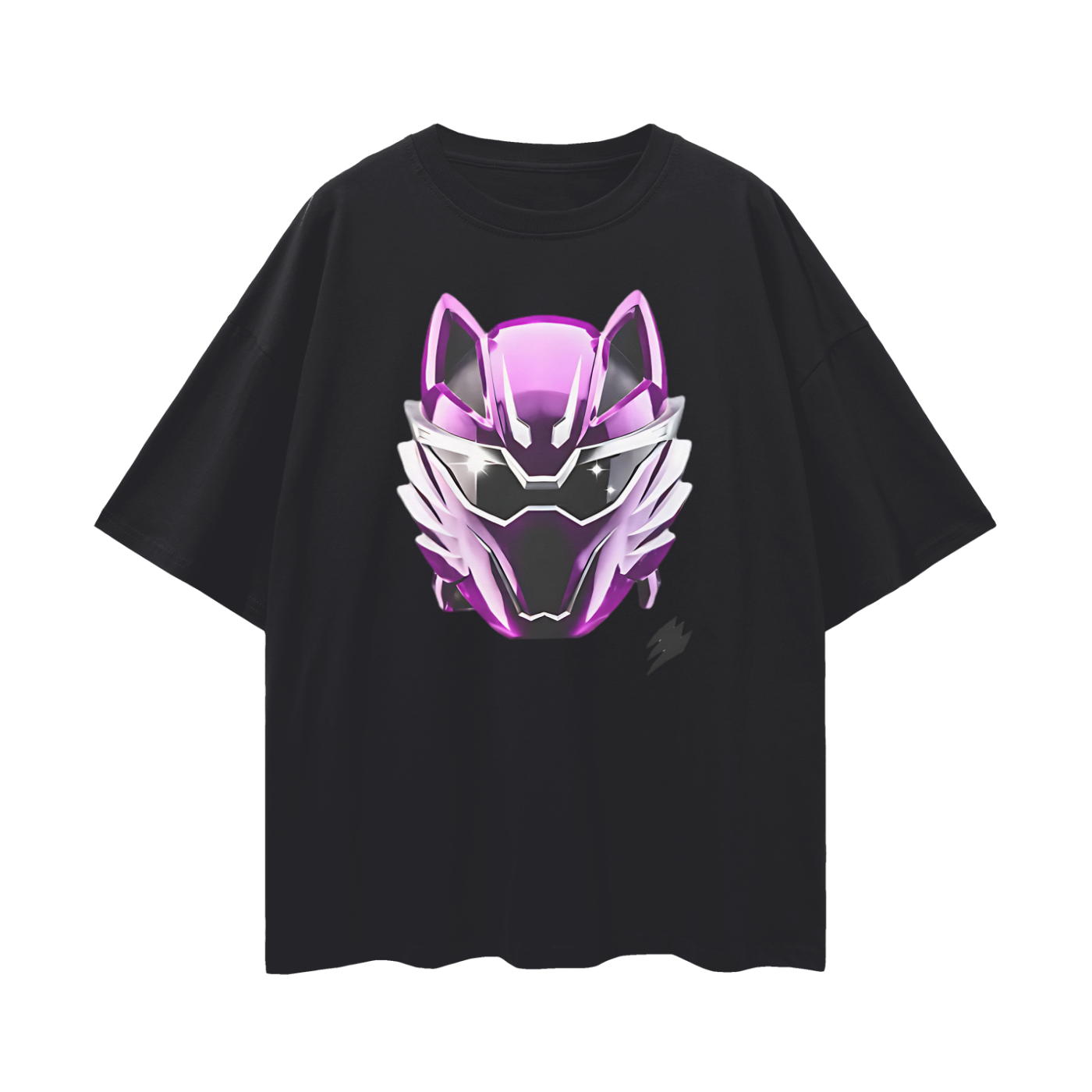 Vintage Like Jungle Fury Purple Power Rangers Mask Oversized T Shirt
