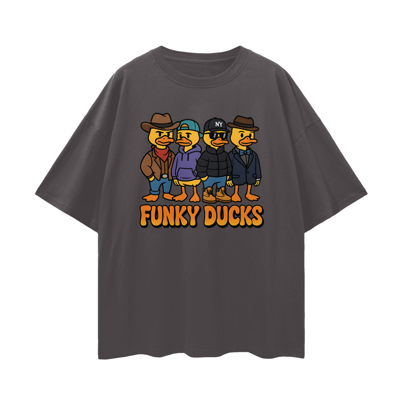Vintage/Y2K Funny Funky Ducks Graphic Oversized T Shirt