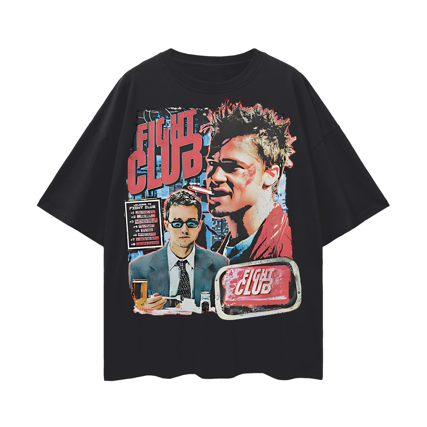 Vintage Like Fight Club Movie Big Graphic Oversized T Shirt