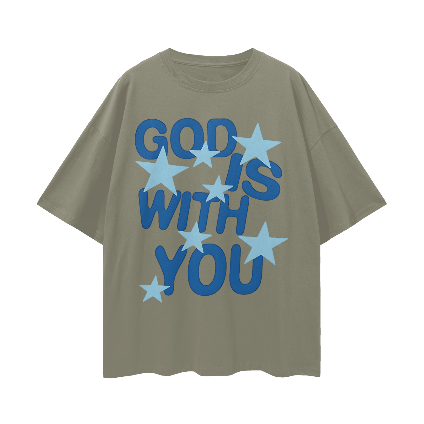 Religious God Is With You Graphic Oversized T Shirt