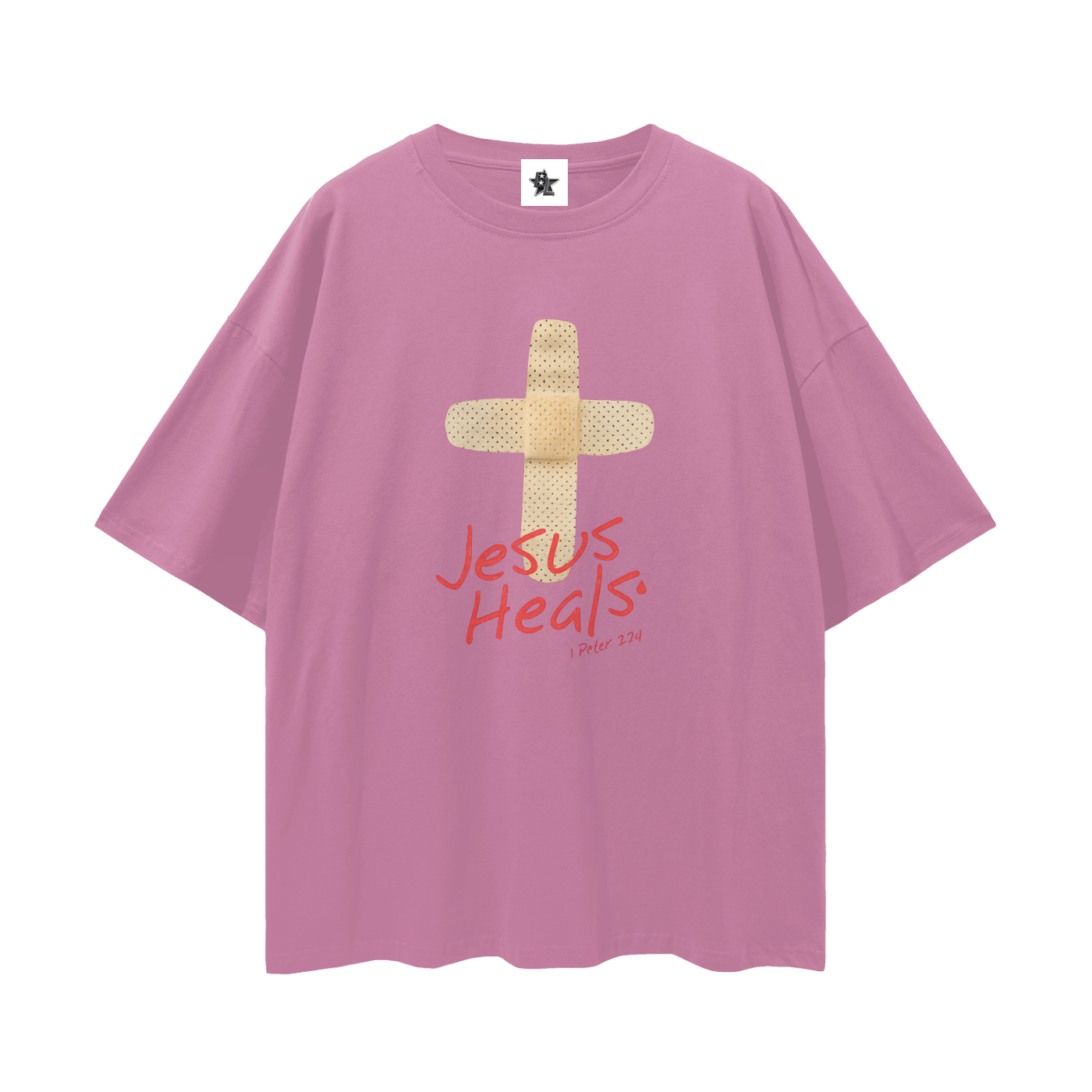 Religous Vintage/Y2K Jesus Heals Band Aid Oversized T Shirt