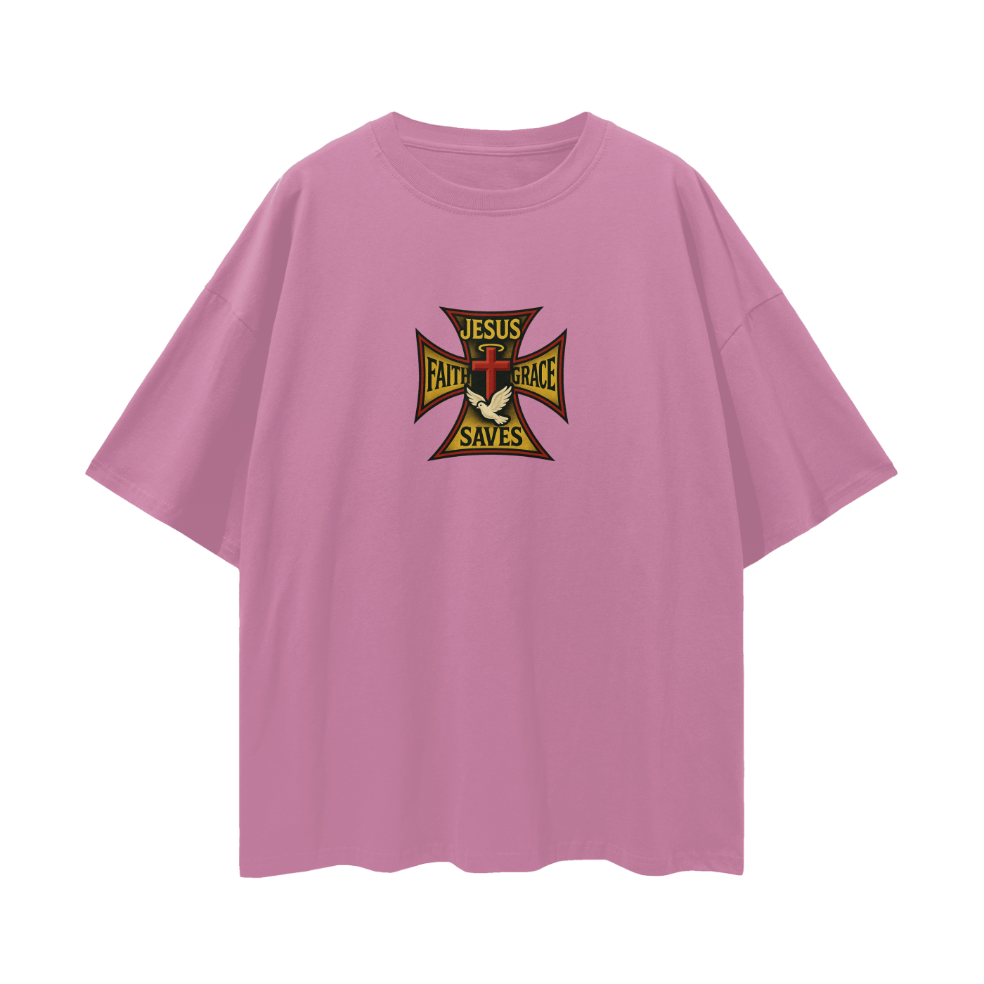 Religious Jesus Saves West Coast Choppers Like Graphic Oversized T Shirt