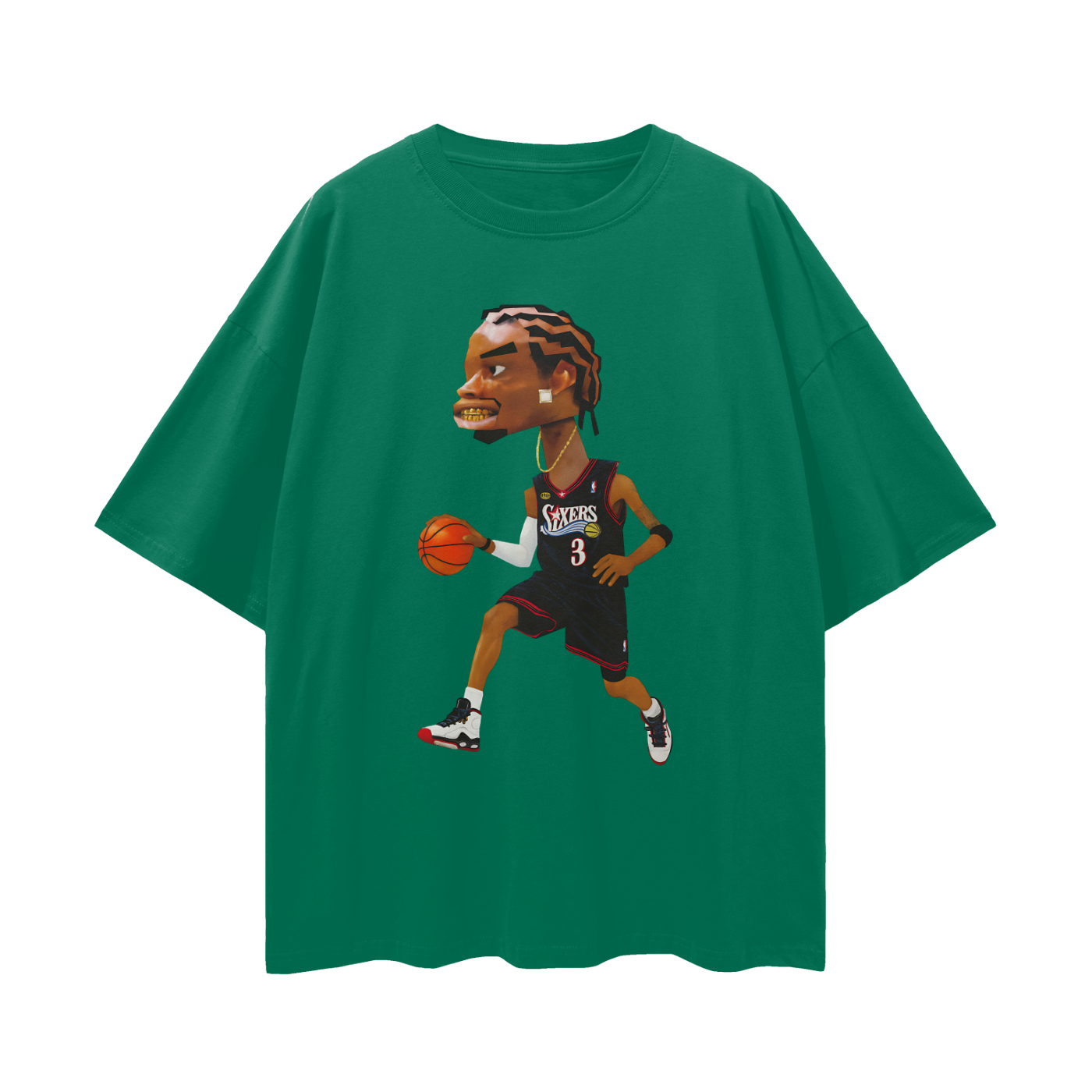 Vintage/Y2K Allen Iverson Sixers Oversized T Shirt