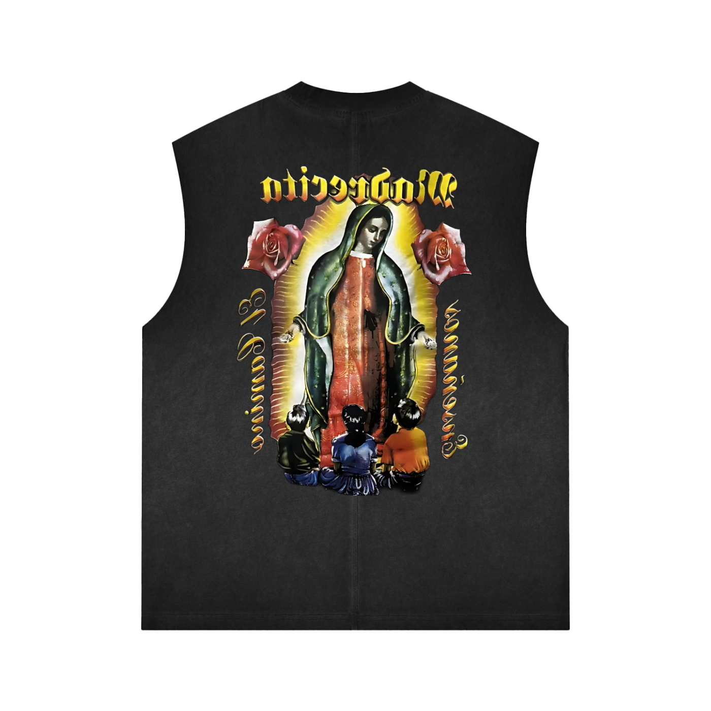 La Virgencita Faded Cut Off Tee