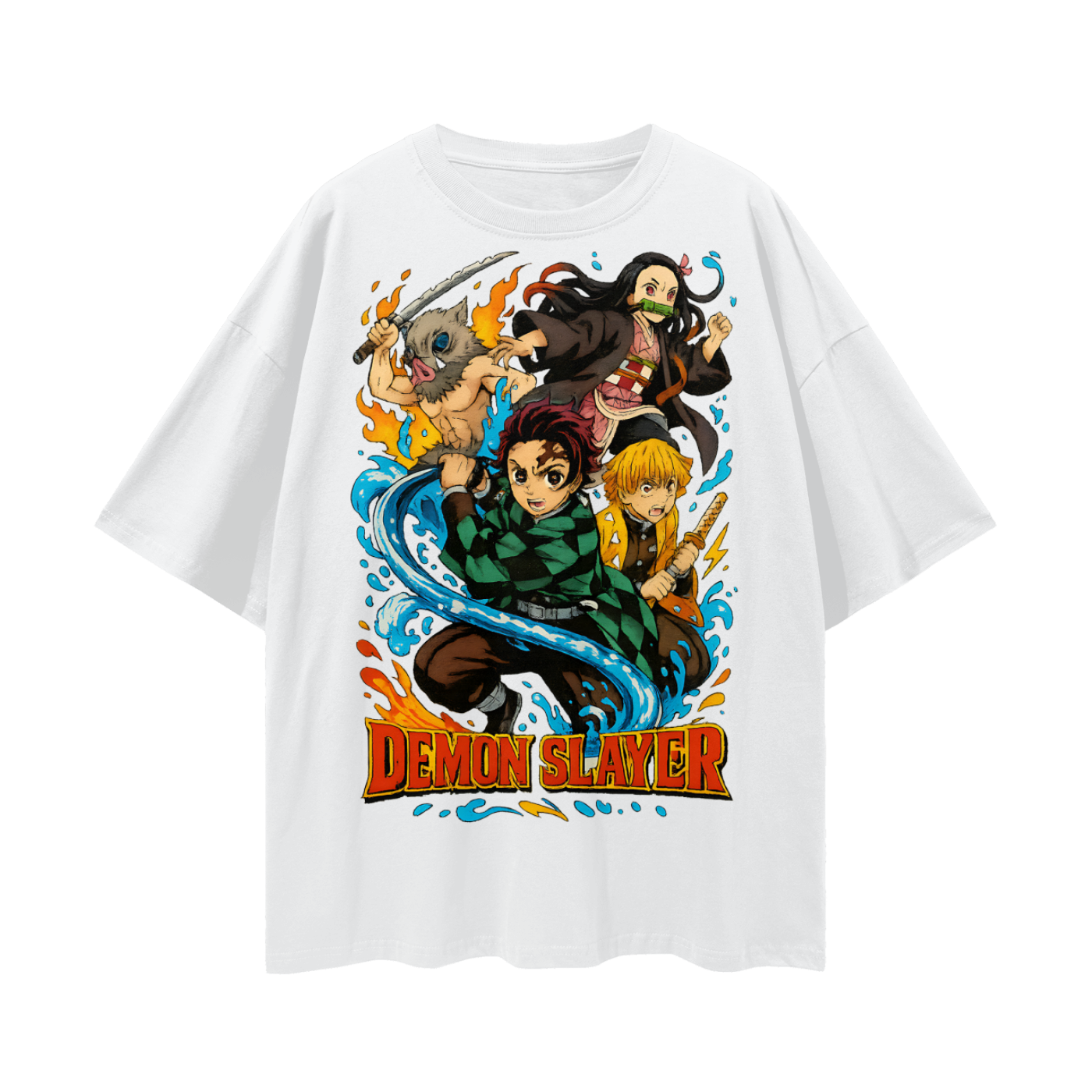 Vintage/Y2K Demon Slayer Anime All Characters Oversized T Shirt