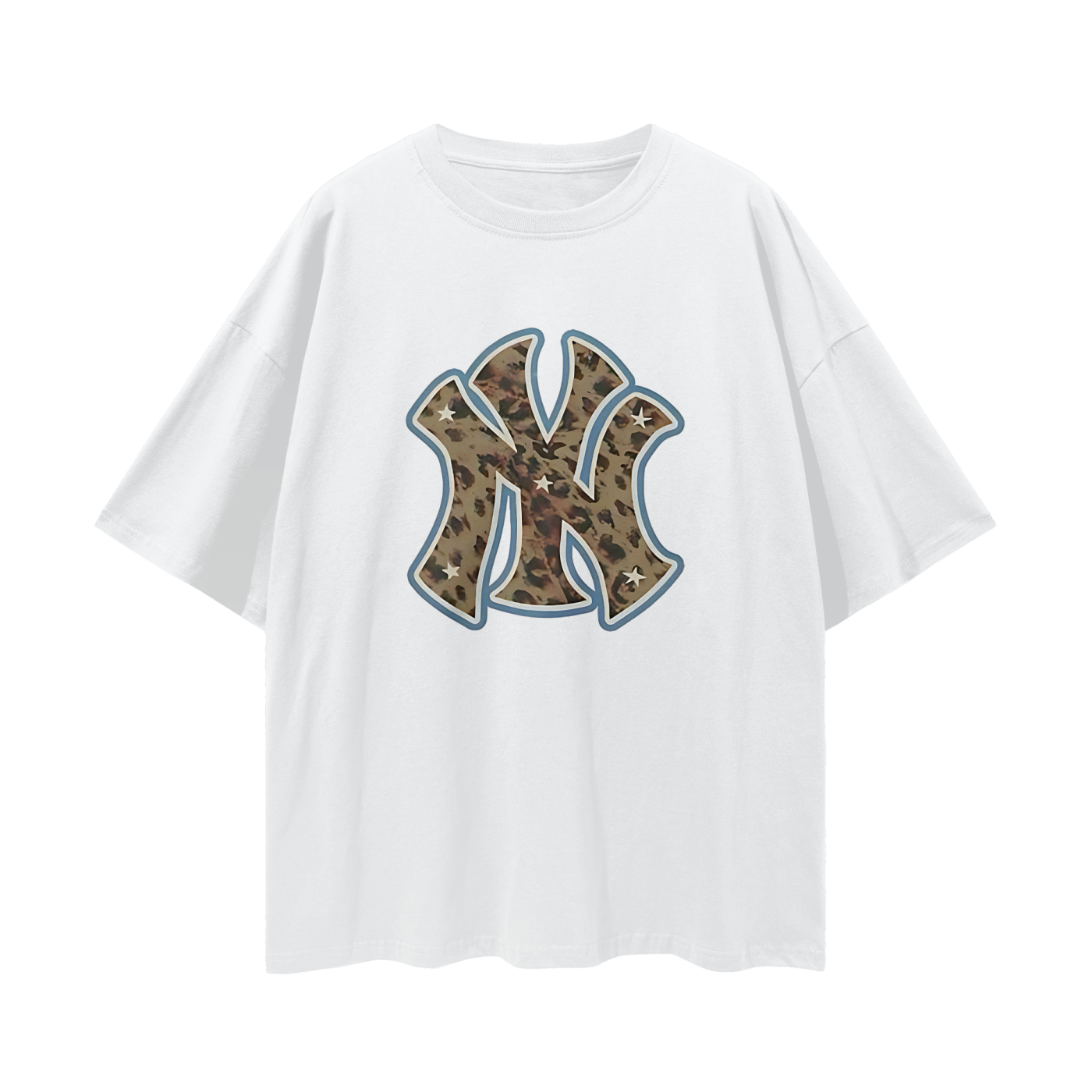 Yankees Leopard 90s Vintage Like Graphic Oversized T Shirt