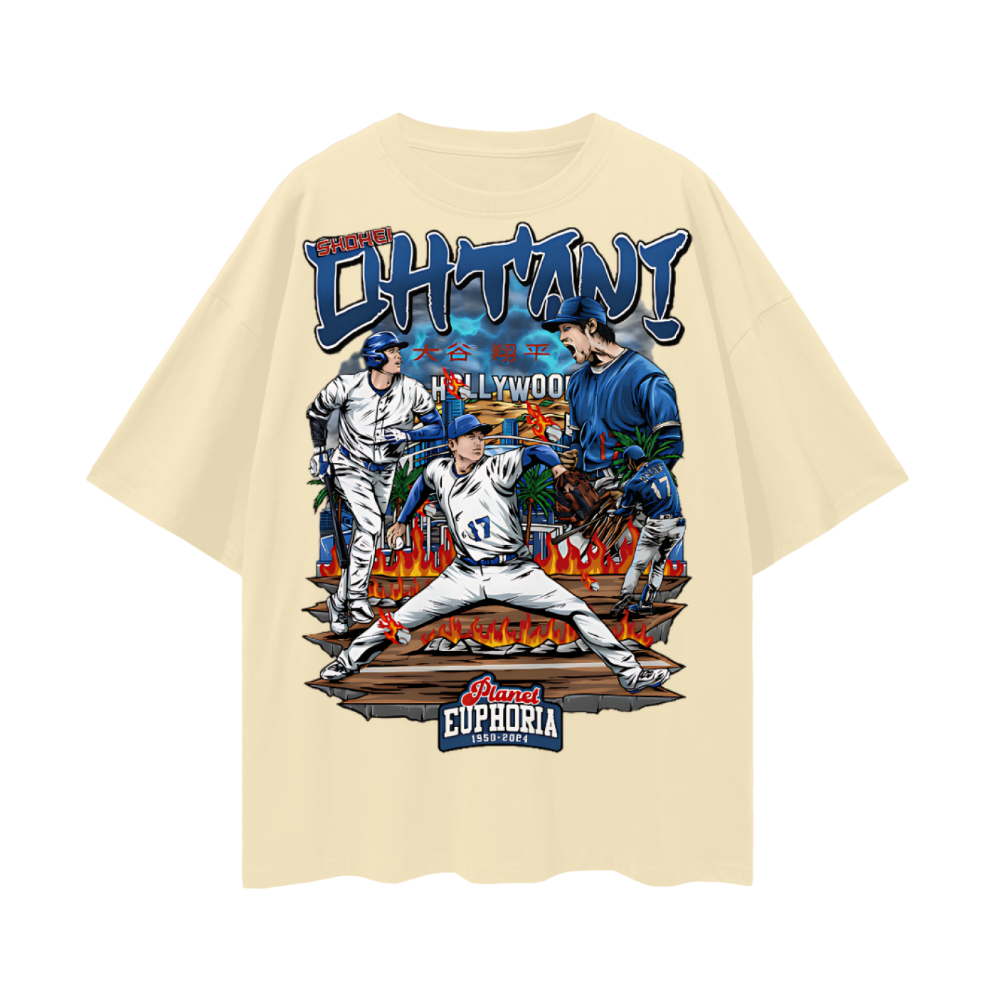 Shohei Otani Dodgers PE MLB Baseball Vintage Like Graphic Oversized T Shirt