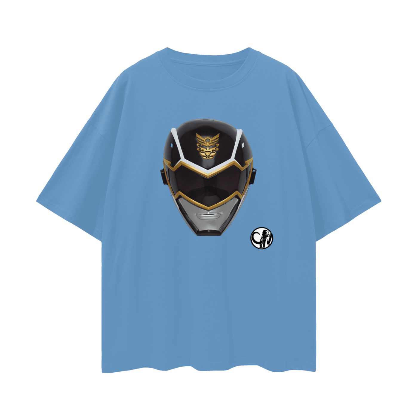 Vintage Like Black Power Ranger Mask Oversized T Shirt
