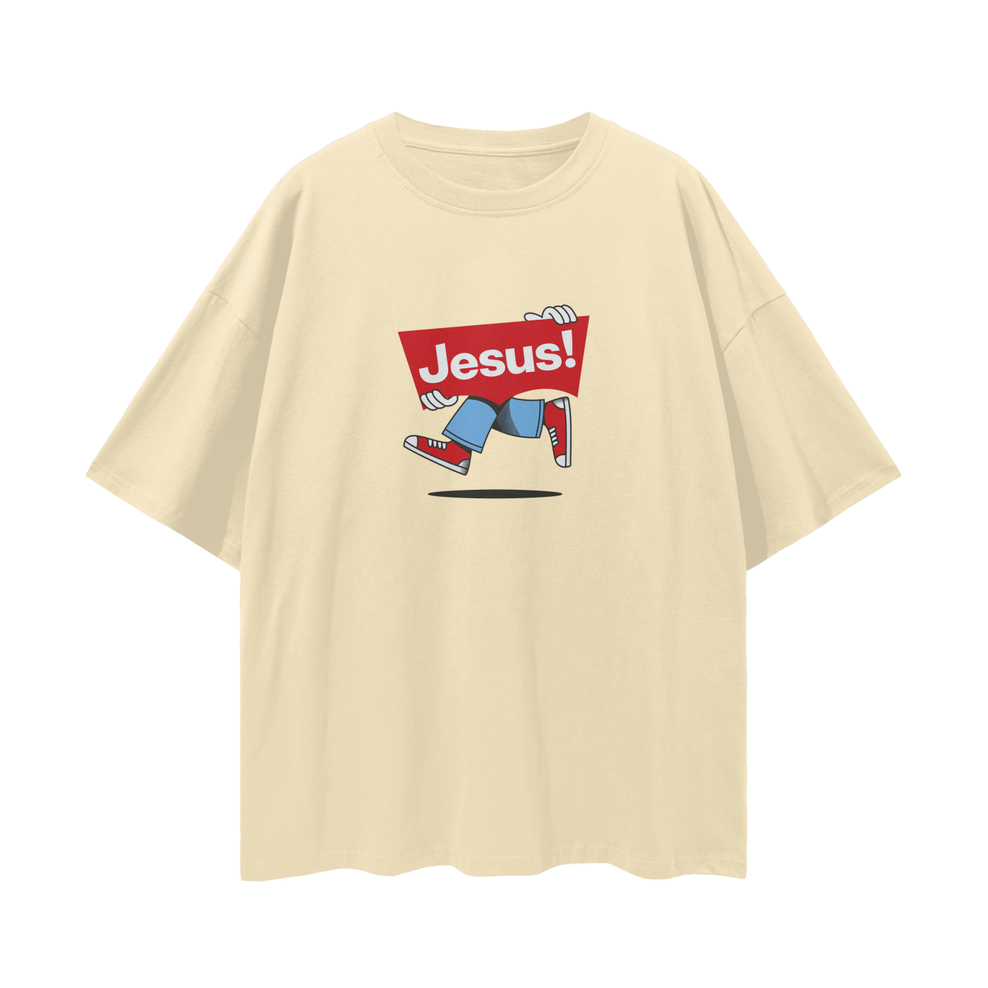 Religious Jesus Vintage Levi's Logo Like Graphic Oversized T Shirt