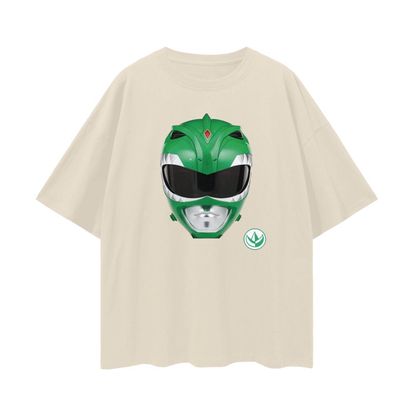 Vintage Like Green Power Ranger Mask Oversized T Shirt