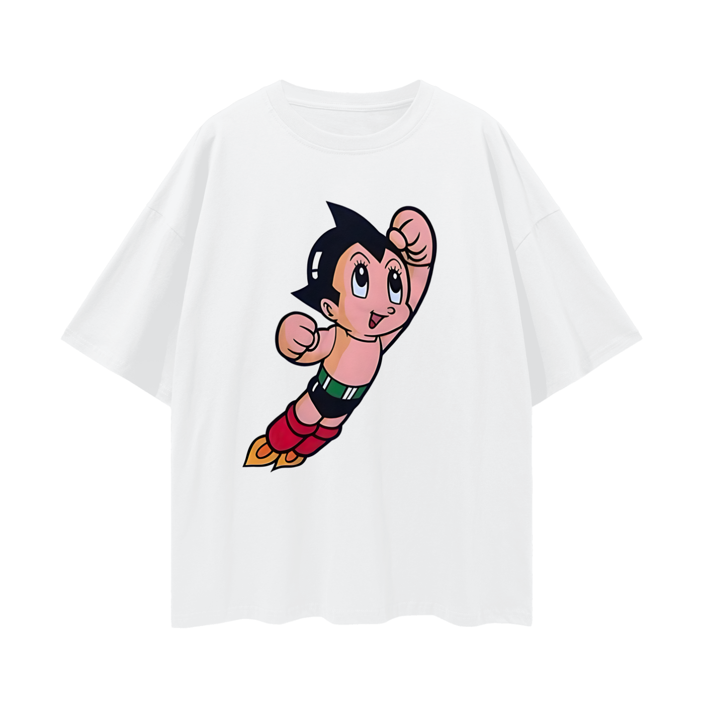 Vintage Like Astro Boy Flying Graphic Oversized T Shirt