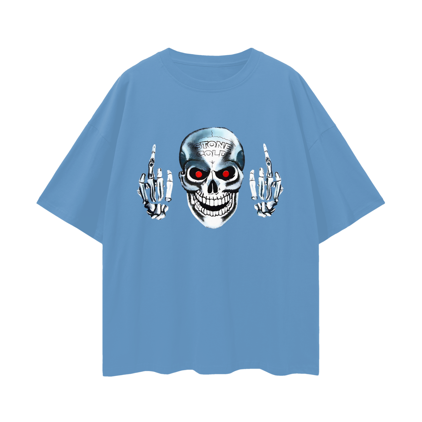 Vintage Like Stone Cold Middle Finger Graphic Oversized T Shirt
