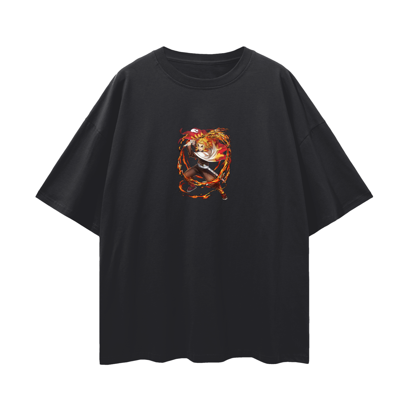 Vintage/Y2K Demon Flamehashira Slayer Anime Oversized T Shirt
