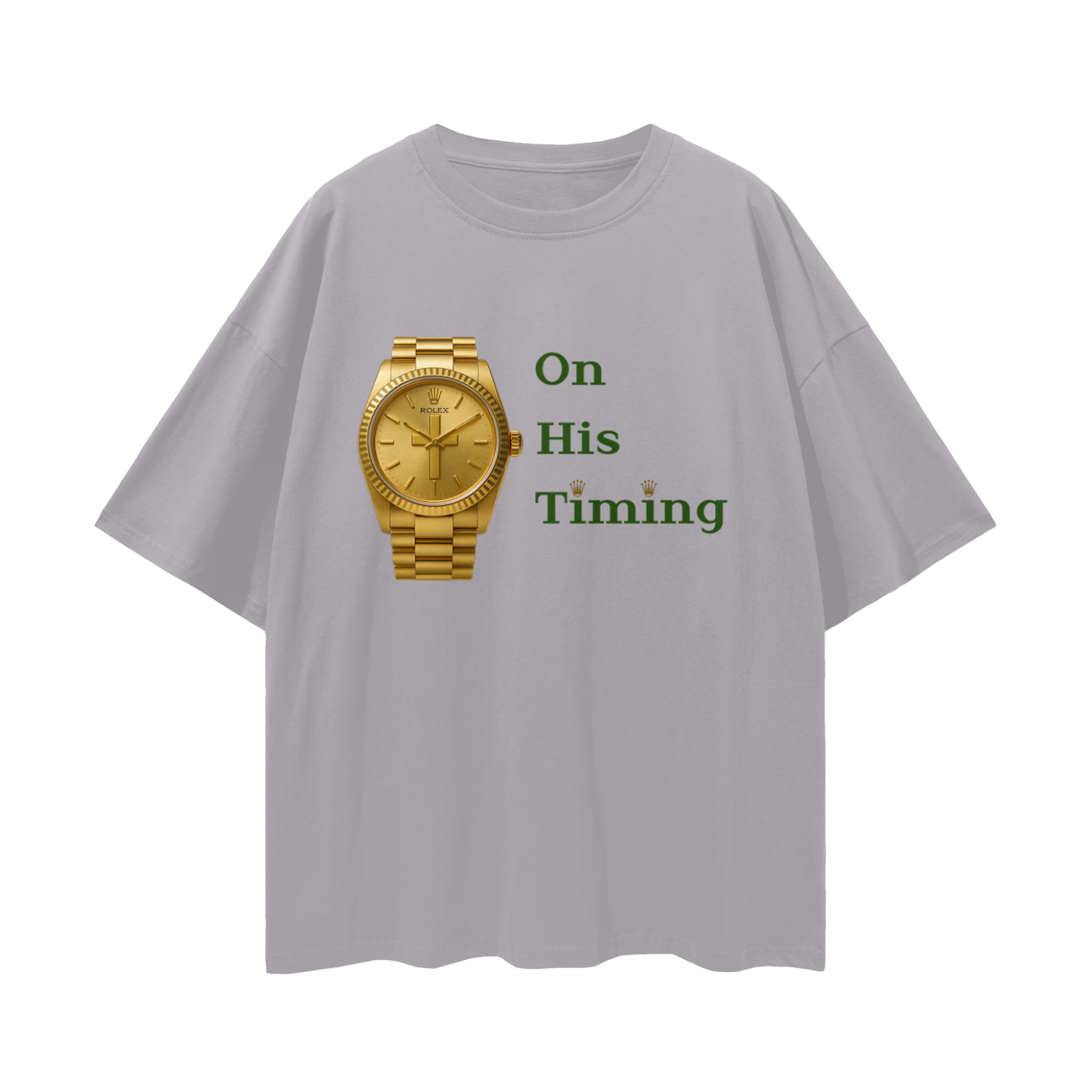 Religious Jesus On His Timing Rolex Like Graphic Oversized T Shirt