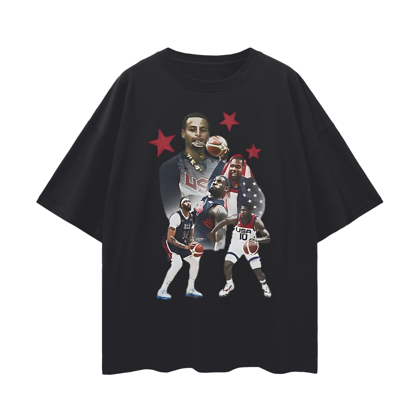 Vintage Like Team USA Basketball Graphic Oversized T Shirt