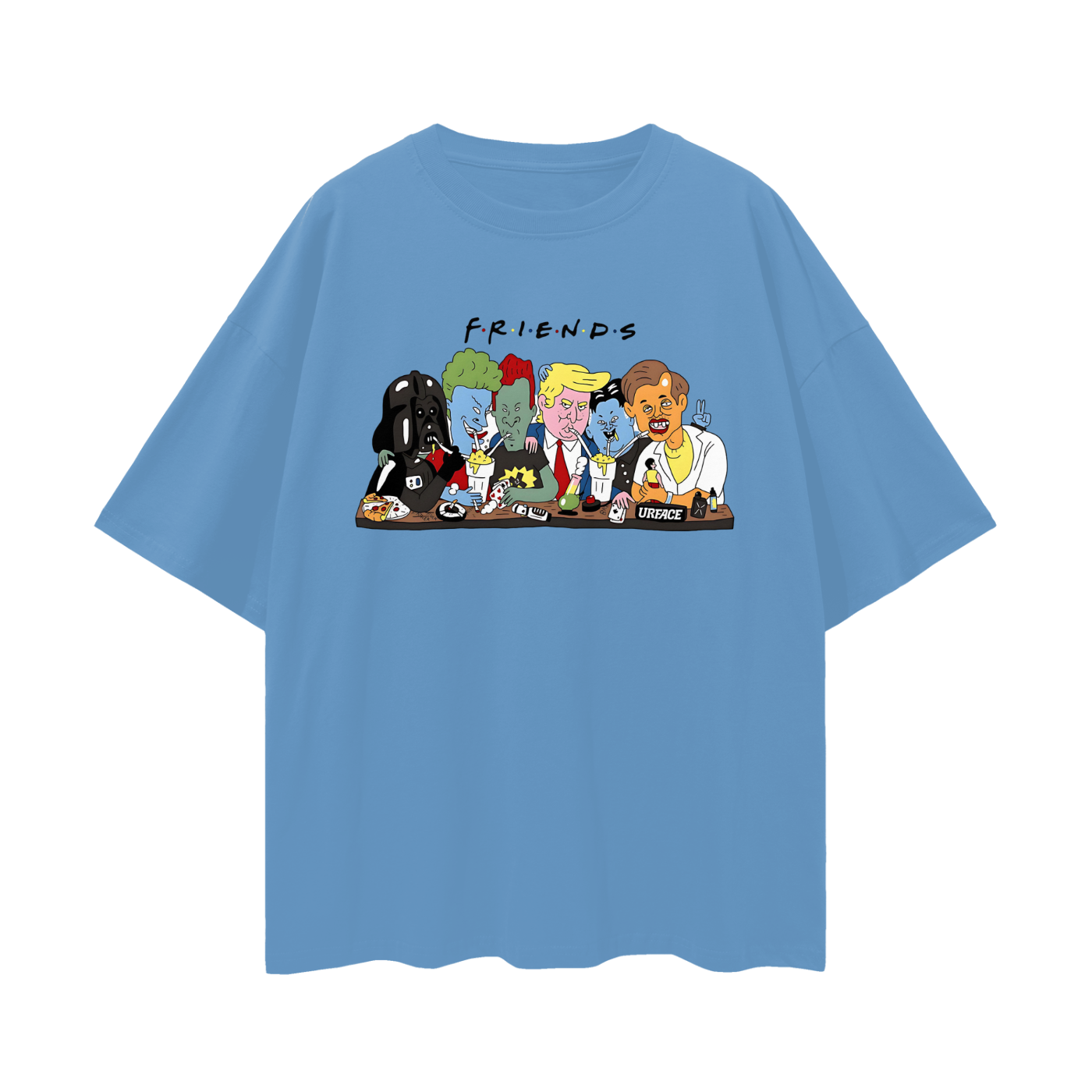 Funny Friends Beavis Butthead Darth Vader Trump Graphic Oversized T Shirt