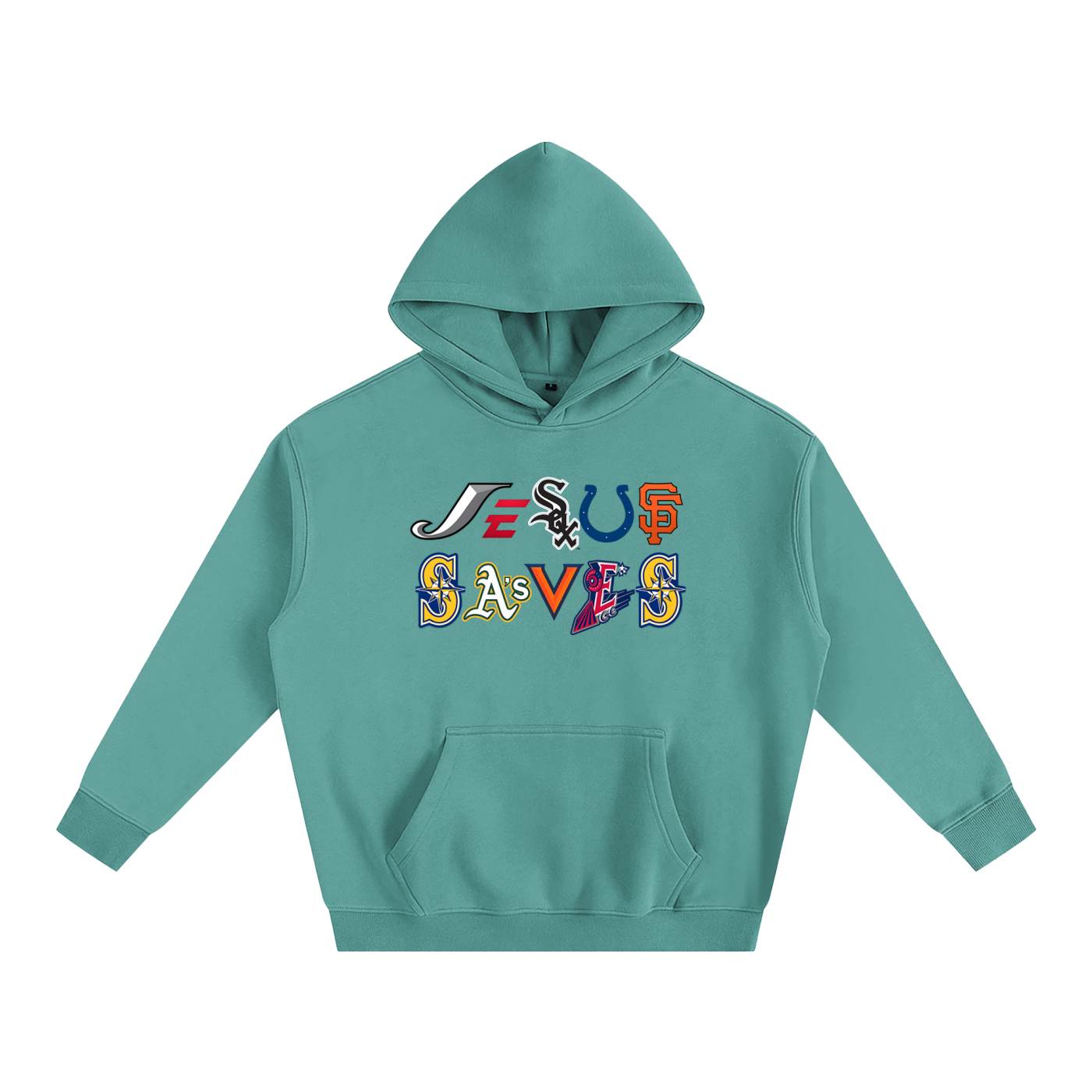 Vintage/Y2K Religious Jesus Saves Logos Oversized Hoodie