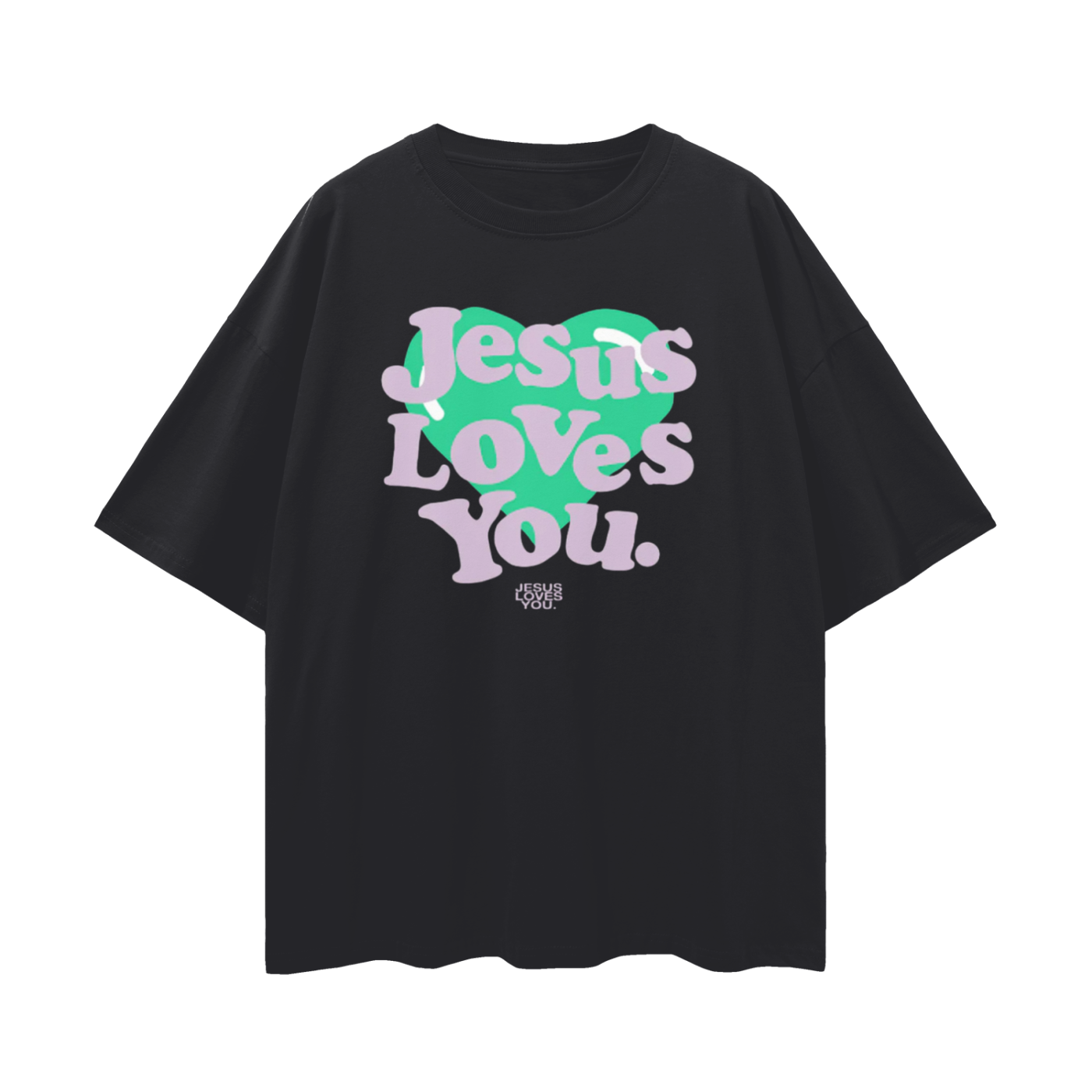 Jesus Loves You Heart Oversized T Shirt