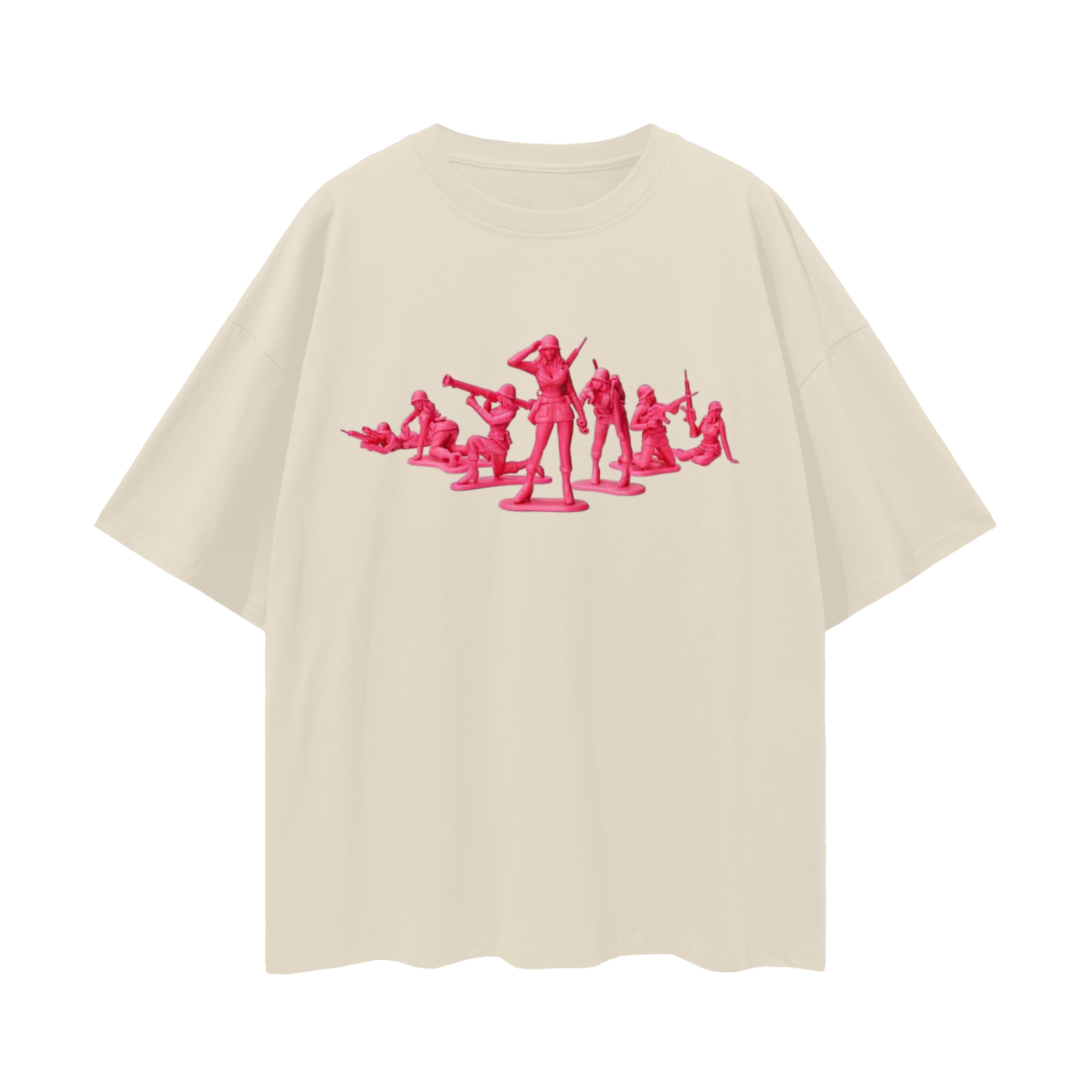 Vintage Like Pink Women Toy Soldiers Oversized T Shirt