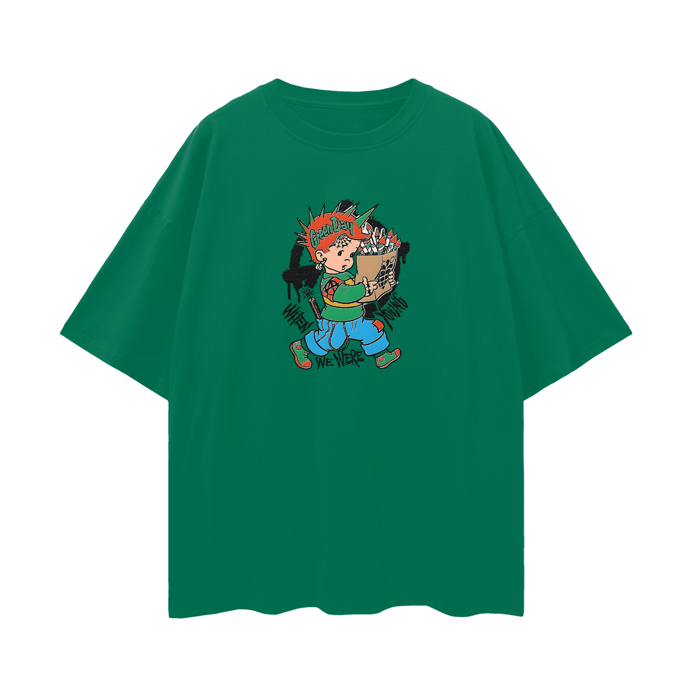 Vintage Like Green Day Band Oversized T Shirt