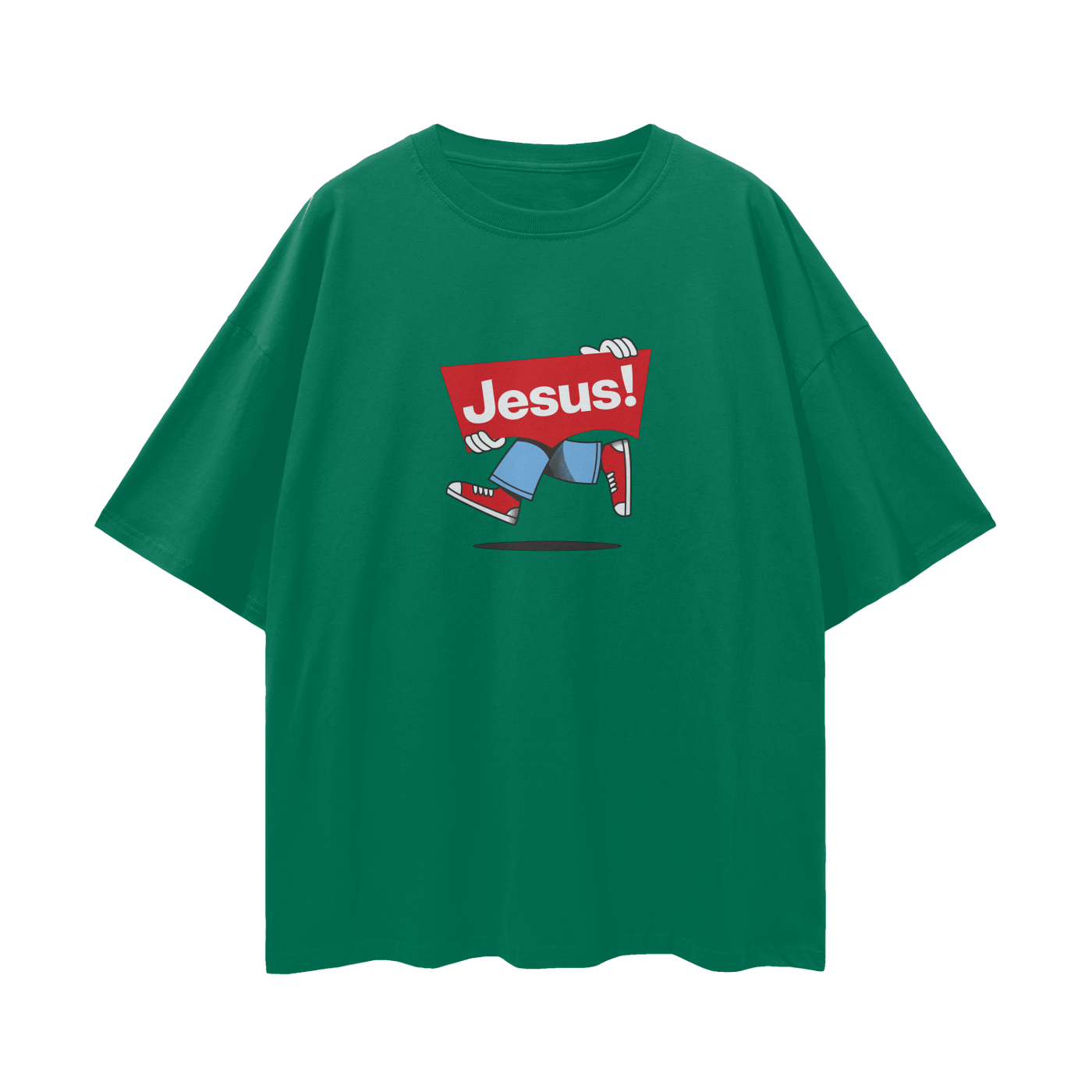 Religious Jesus Vintage Levi's Logo Like Graphic Oversized T Shirt