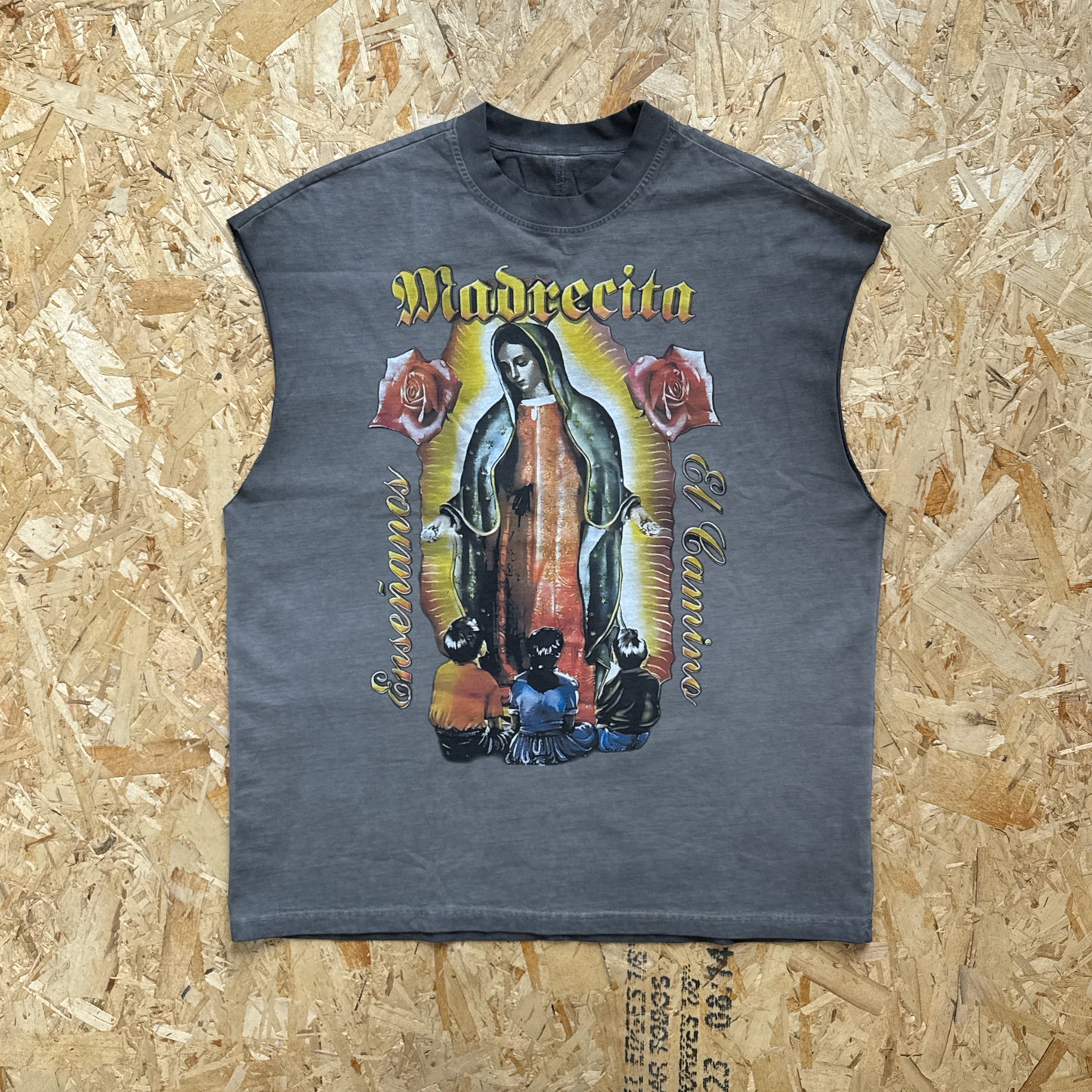 La Virgencita Faded Cut Off Tee