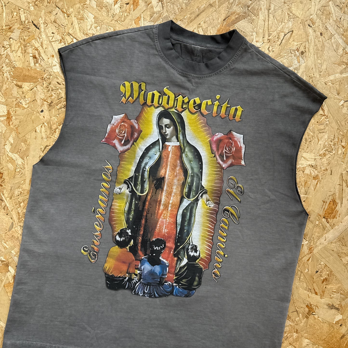 La Virgencita Faded Cut Off Tee