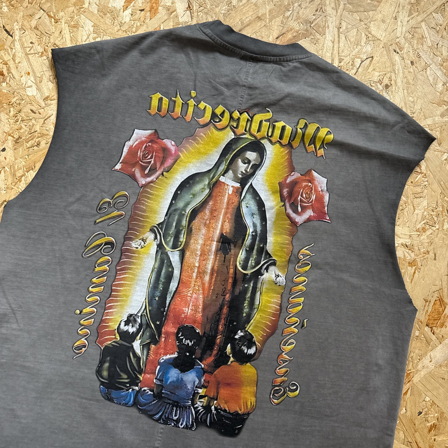 La Virgencita Faded Cut Off Tee