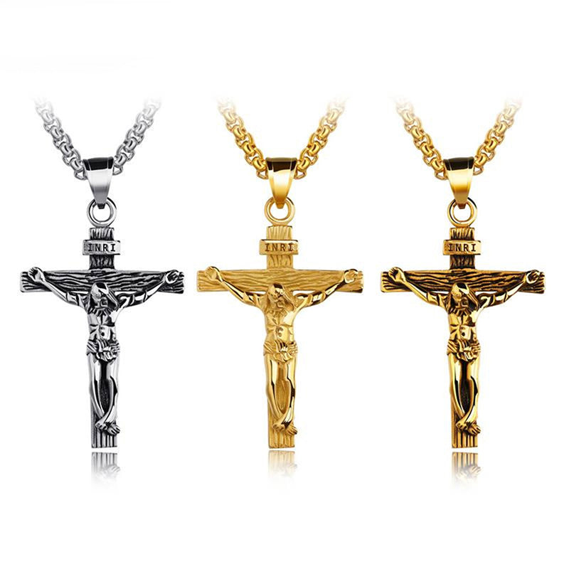 Religious Jesus Cross Stainless Steel Necklace