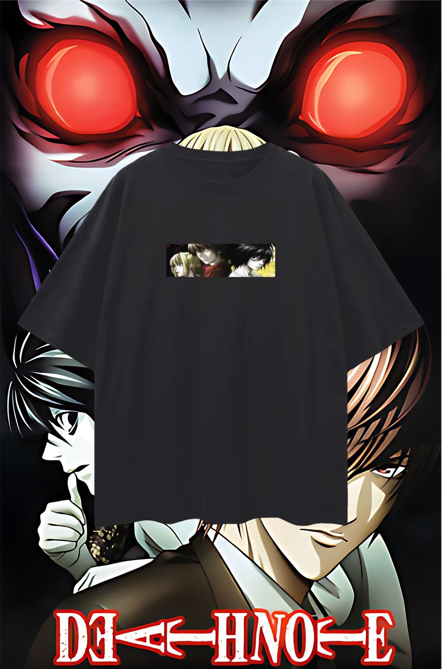 Death Note Anime Box Logo Oversized T Shirt